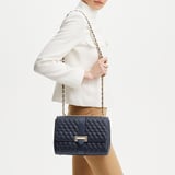 Large Lottie Navy Quilted Kaviar