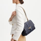 Large Lottie Navy Quilted Kaviar