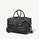 Men's Weekend Bag Black Nylon Canvas with Leather Trim