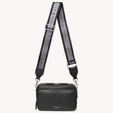 Webbing Bag Strap Black Pebble with Aspinal Signature Jacquard