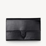 Deluxe Travel Wallet Smooth Black & Cobalt Blue Suede