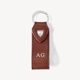Small Leather Loop Keyring Tobacco Pebble