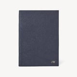 A5 Leather Bound Notebook Navy Pebble