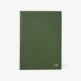 A5 Leather Bound Notebook Racing Green Pebble