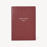 A5 Leather Bound Notebook Merlot Pebble