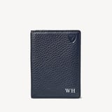 Double Fold Credit Card Holder Navy Pebble