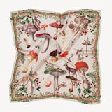 Enchanted Garden Silk Scarf Ivory Pure Silk