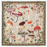 Enchanted Garden Silk Scarf Teal Pure Silk