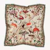 Enchanted Garden Silk Scarf Teal Pure Silk