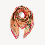 Tropical Garden Silk Scarf Orange Pure Silk