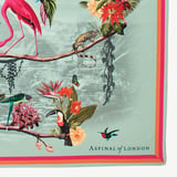 Tropical Garden Silk Scarf Teal Pure Silk