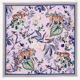 Tigers & Leopards Silk Scarf Lilac Pure Silk