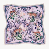 Tigers & Leopards Silk Scarf Lilac Pure Silk