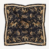 Savannah Silk Scarf Black & Gold Pure Silk