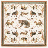 Savannah Silk Scarf Ivory & Gold Pure Silk