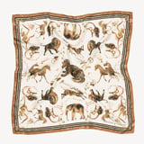 Savannah Silk Scarf Ivory & Gold Pure Silk