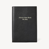 A5 Refillable Luxury Journal Black Pebble with Soft Suede Lining