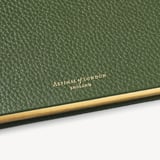 A5 Leather Bound Notebook Racing Green Pebble