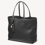 Hudson Tote Black Milled Pebble