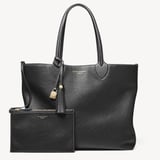 Hudson Tote Black Milled Pebble