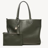 Hudson Tote Forest Green Milled Pebble