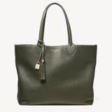 Hudson Tote Forest Green Milled Pebble