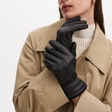 Women's Deerskin Leather Gloves Black Deerskin