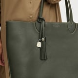 Hudson Tote Forest Green Milled Pebble