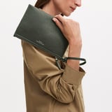 Hudson Tote Forest Green Milled Pebble