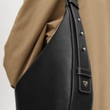 Soho Large Crescent Black Milled Pebble