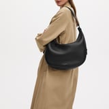 Soho Large Crescent Black Milled Pebble