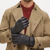 Men's Deerskin Leather Gloves Black Deerskin