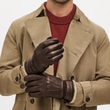 Men's Deerskin Leather Gloves Chocolate Deerskin