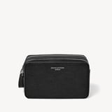 Double Zip Mount Street Wash Bag Black Pebble