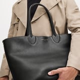 Hudson Tote Black Milled Pebble