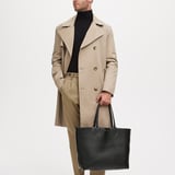 Hudson Tote Black Milled Pebble