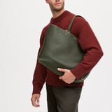 Hudson Tote Forest Green Milled Pebble