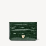 Slim Credit Card Holder Deep Shine Evergreen Small Croc
