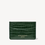Slim Credit Card Holder Deep Shine Evergreen Small Croc