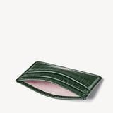 Slim Credit Card Holder Deep Shine Evergreen Small Croc