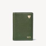 Double Fold Credit Card Holder Racing Green Pebble