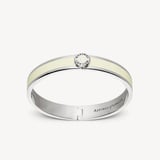 Enamel Bangle Ivory Enamel & Palladium Silver Plated