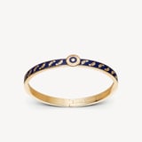Feather Bangle Navy Enamel & 18ct Gold Plated