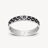 Bee Bangle Black Enamel & Palladium Silver Plated