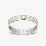 Bee Bangle Ivory Enamel & Palladium Silver Plated