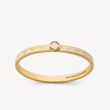 Thin Bee Bangle Ivory Enamel & 18ct Gold Plated