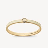 Thin Enamel Bangle Ivory Enamel & 18ct Gold Plated