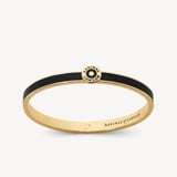 Thin Enamel Bangle Black Enamel & 18ct Gold Plated
