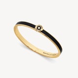 Thin Enamel Bangle Black Enamel & 18ct Gold Plated