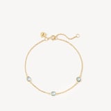 Gemstone Bracelet Swiss Blue Topaz & 18ct Gold Vermeil